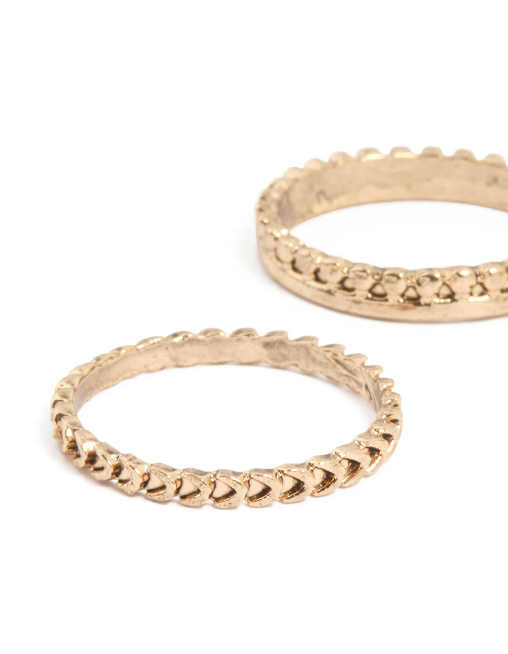 Gold Vintage Pattern Rings 5-Pack - Image 2