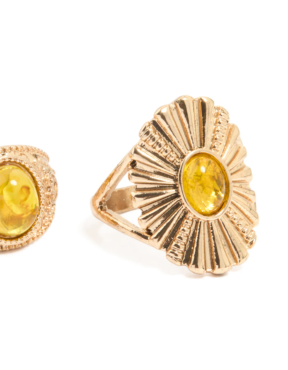 Gold Vintage Pattern Rings 5-Pack - Image 3