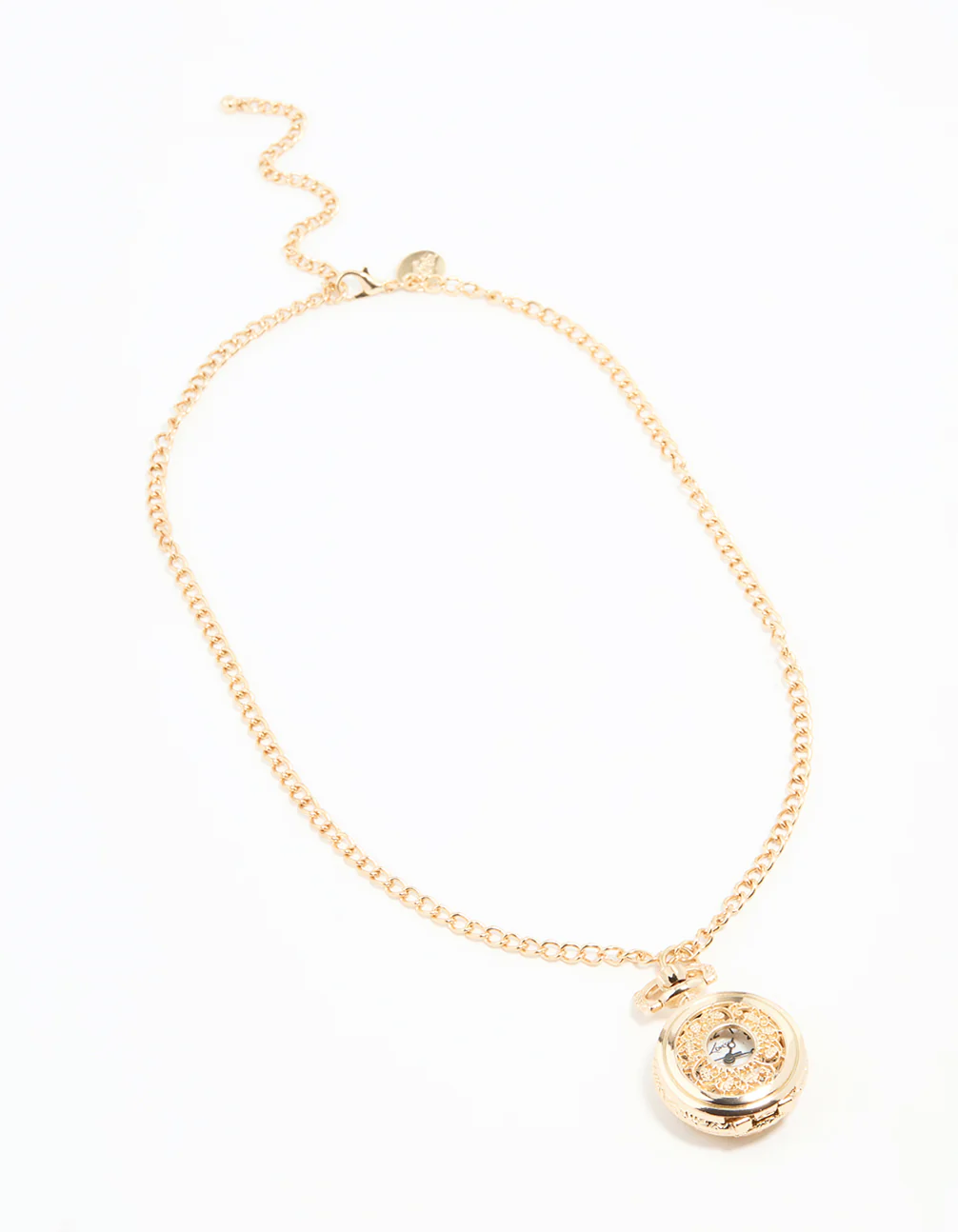 Gold Vintage Pocket Watch Necklace - Image 4