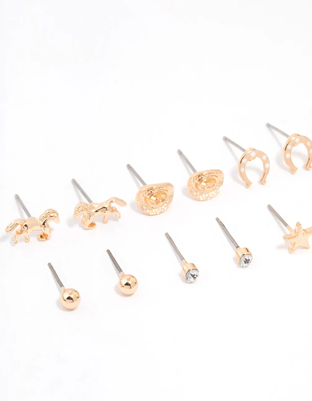 Gold Western Cowgirl Earrings 8-Pack - Image 2