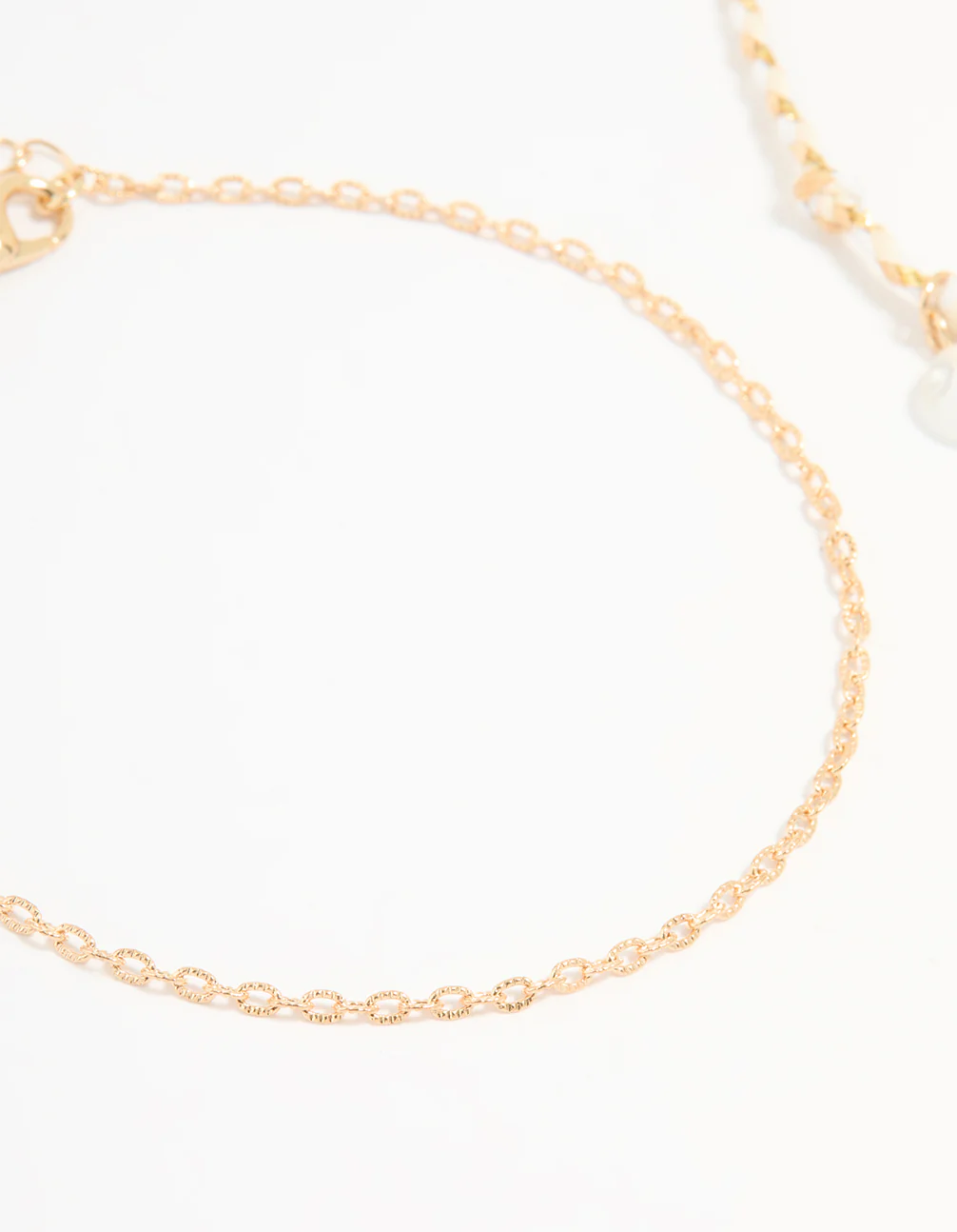 Gold White Rope Sun Charm & Chain Anklets 2-Pack - Image 2