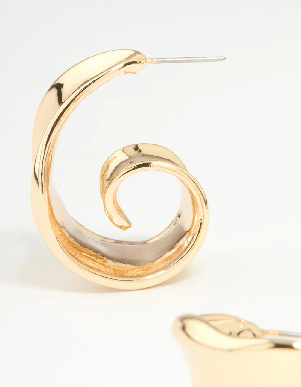 Gold Wide Hoop Earrings - Image 4