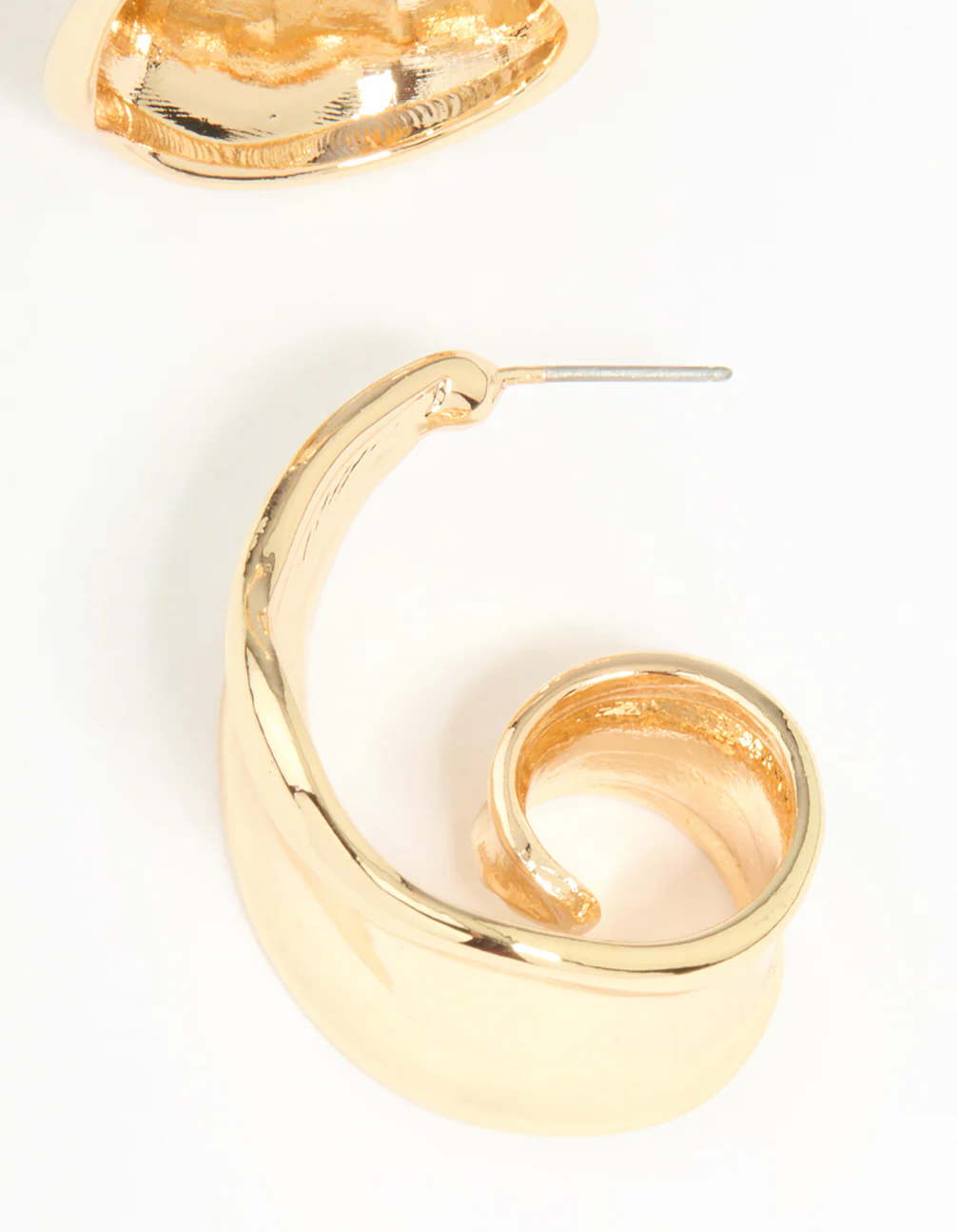 Gold Wide Hoop Earrings - Image 5