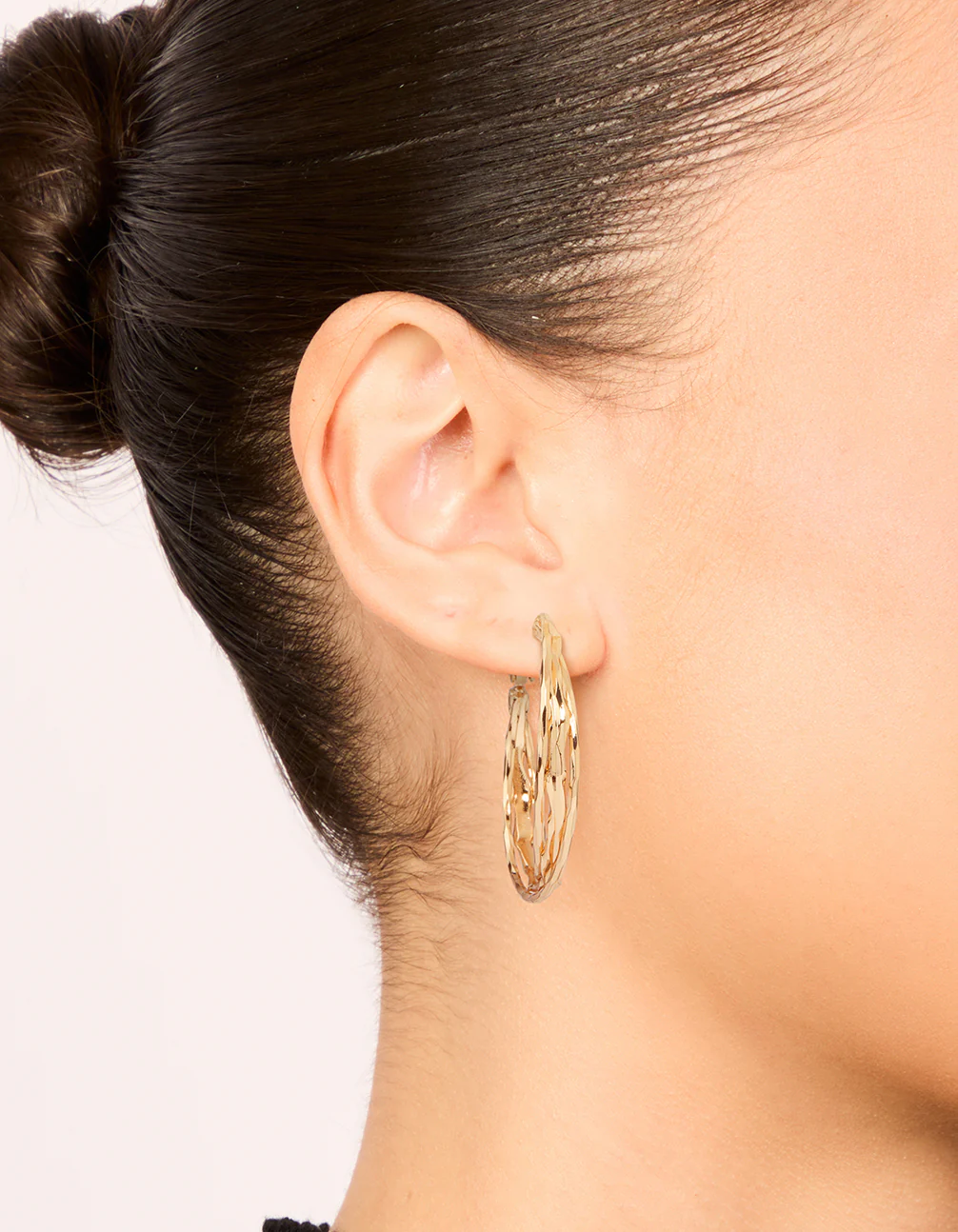 Gold Wrapped Hoop Earrings - Image 2