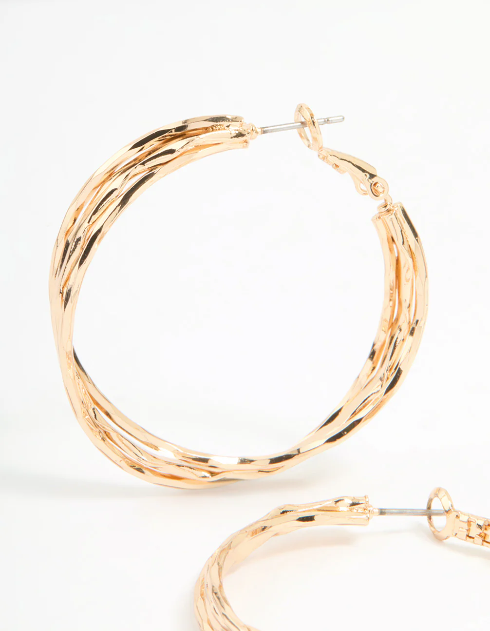 Gold Wrapped Hoop Earrings - Image 4