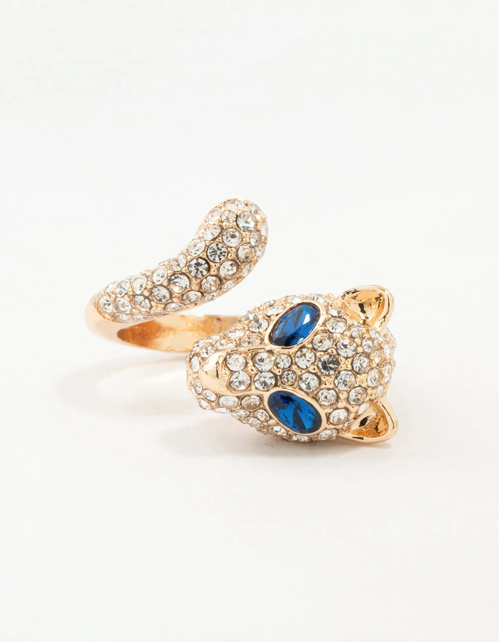 Gold Wrapped Diamante Panther Ring - Image 3