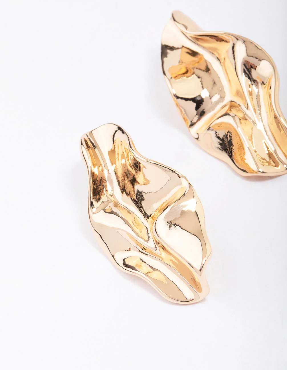 Gold Wrapped Statement Stud Earrings - Image 2