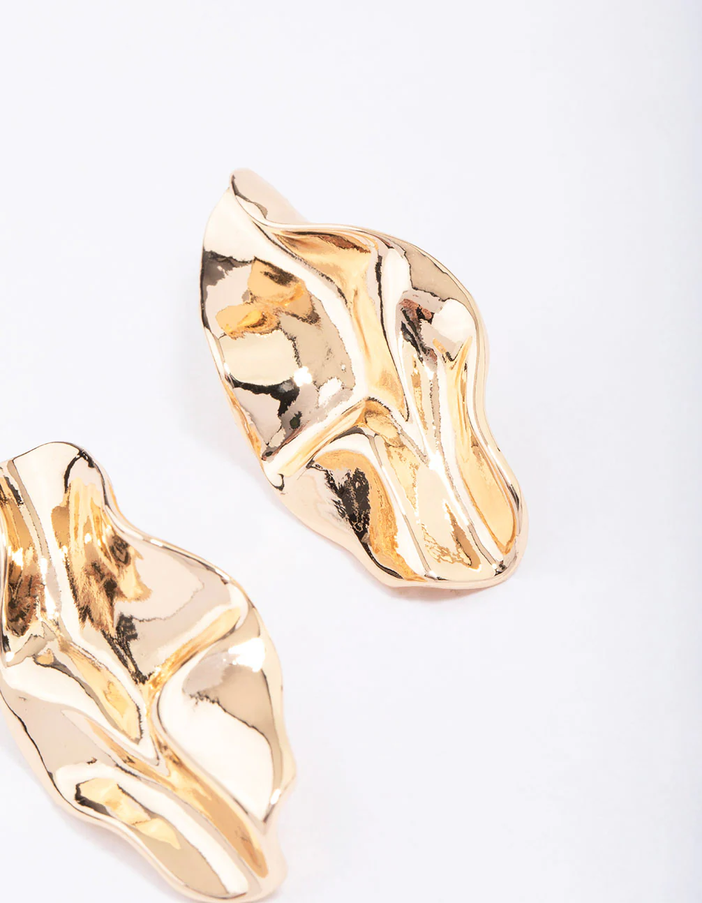 Gold Wrapped Statement Stud Earrings - Image 3