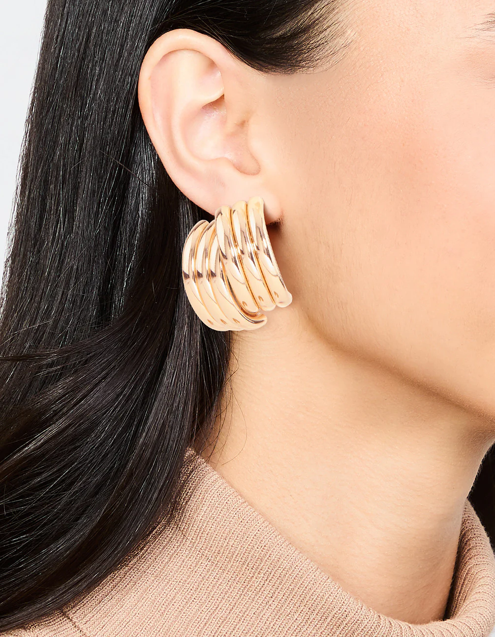 Gold Wrapped Stud Earrings - Image 2