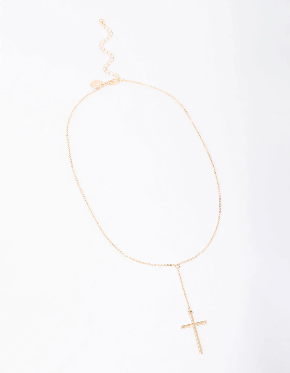 Gold Y-Shape Cross Necklace - Image 2