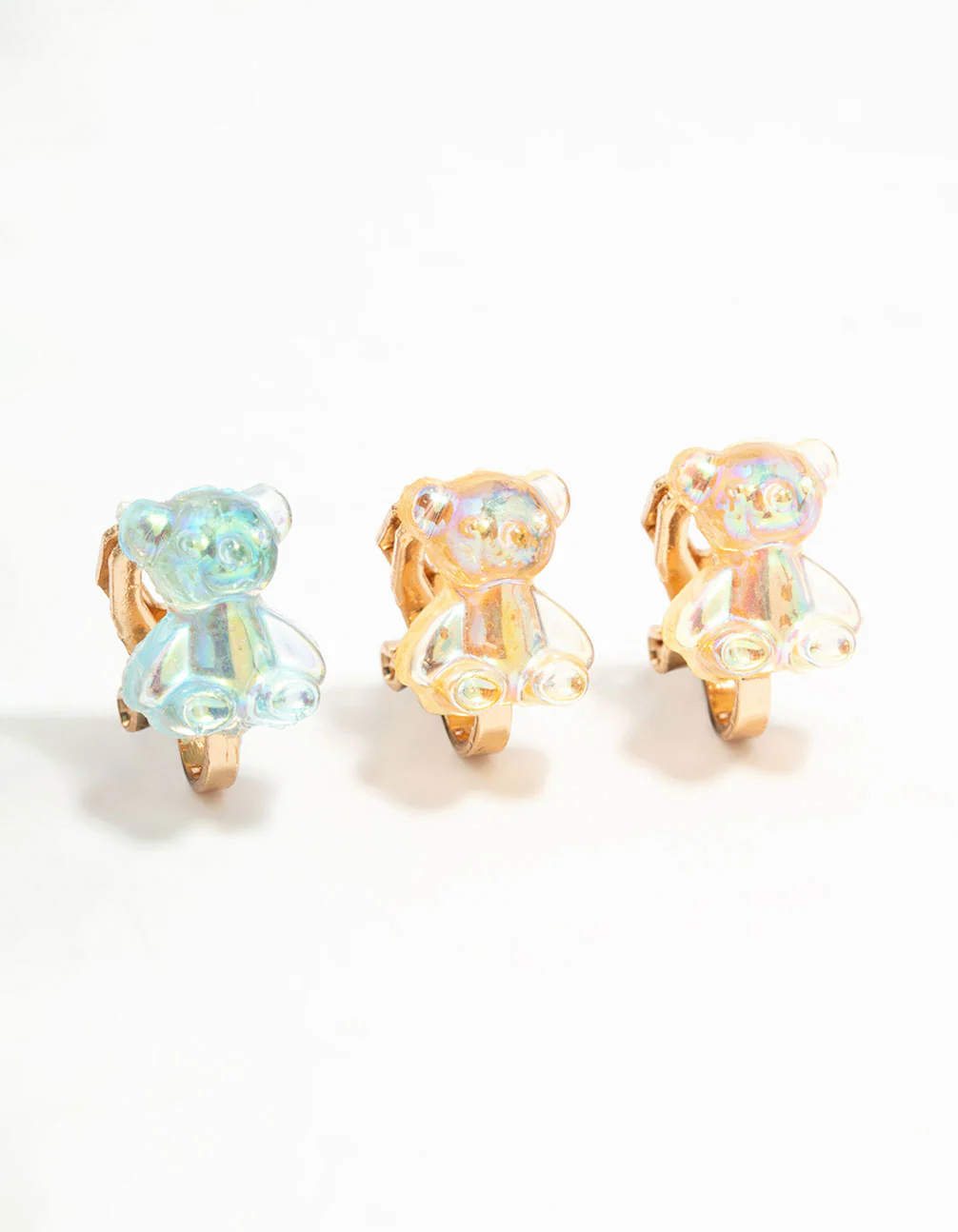 Gold Gummy Bear Clip On Earrings 5-Pack - Image 3