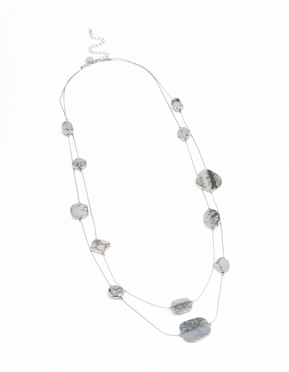 Gunmetal Blue Circle Layered Necklace - Image 2