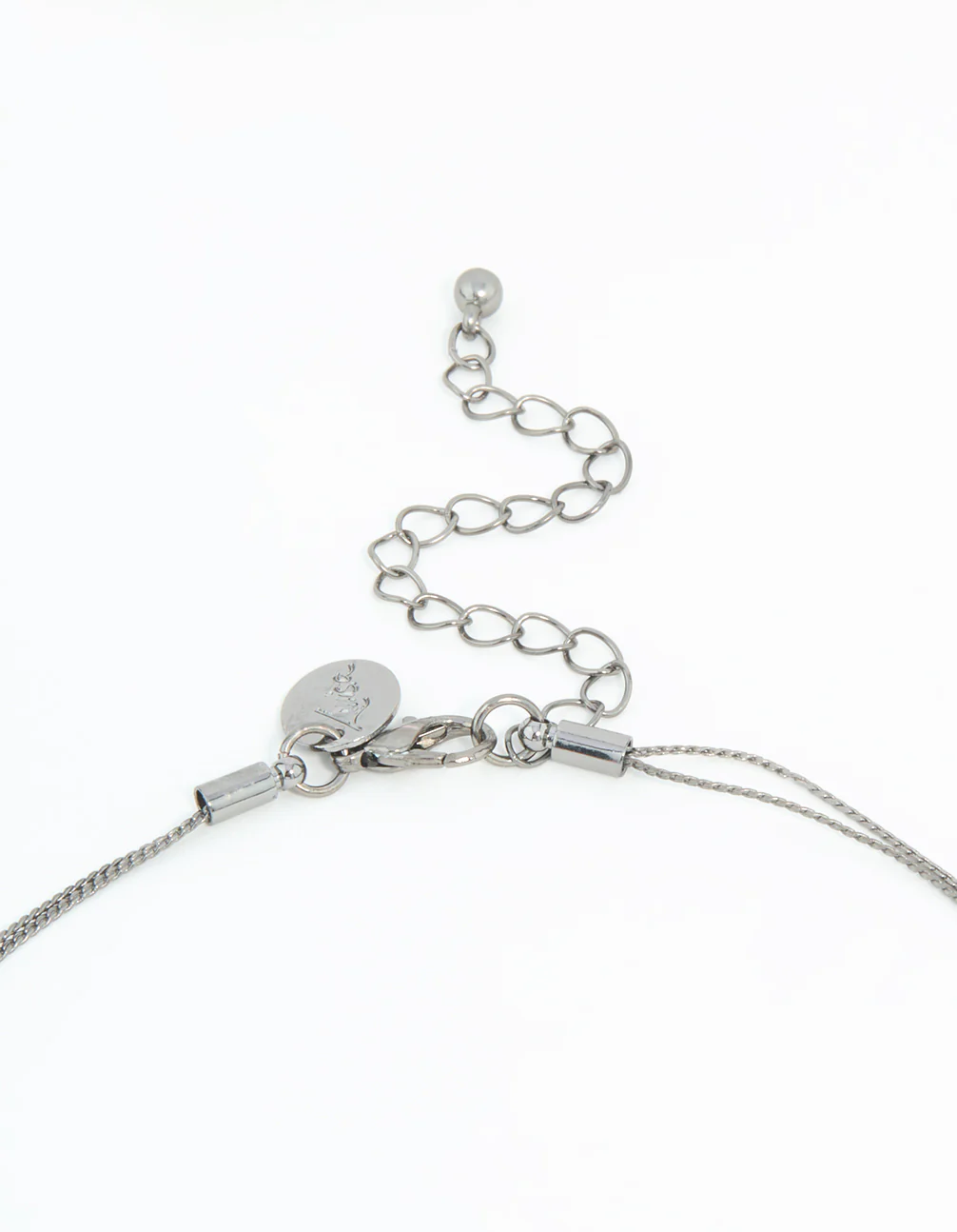 Gunmetal Blue Circle Layered Necklace - Image 3