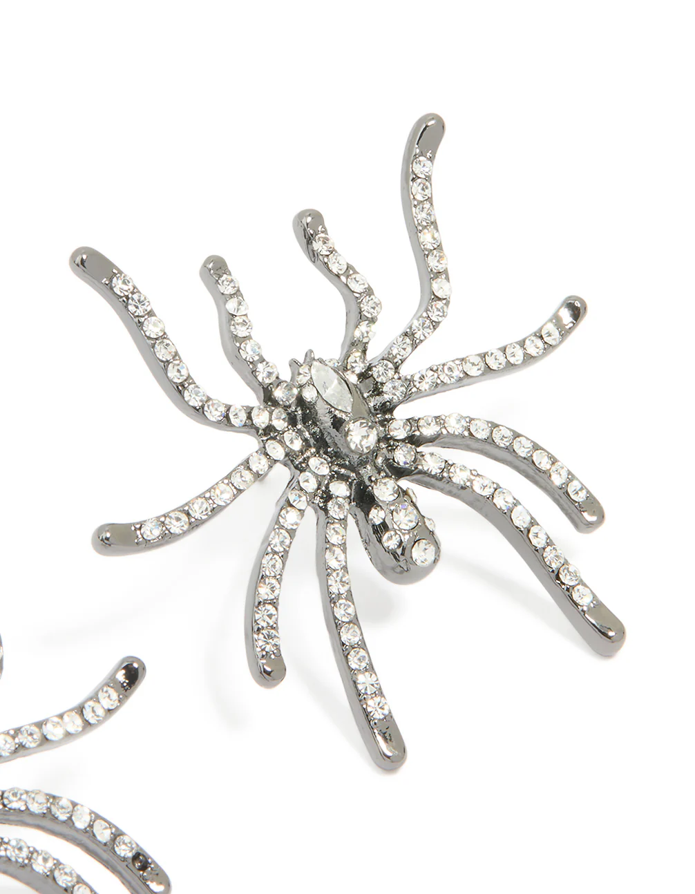 Gunmetal Large Spider Stud Earrings - Image 3