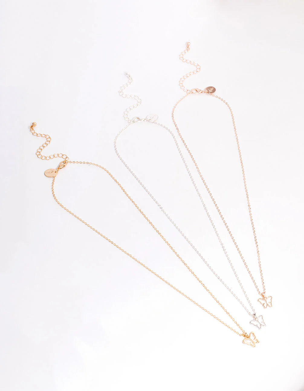 Mixed Metal Couture Butterfly Necklace 3-Pack - Image 3
