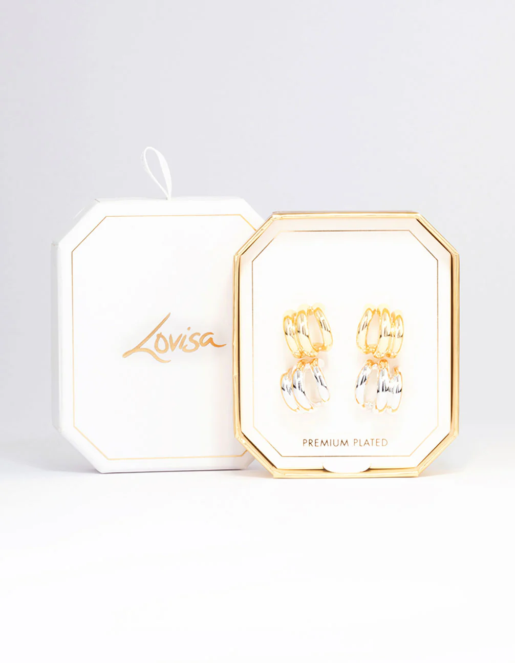 Gold & Silver Plated Huggie Hoop Earring Pack - Image 2