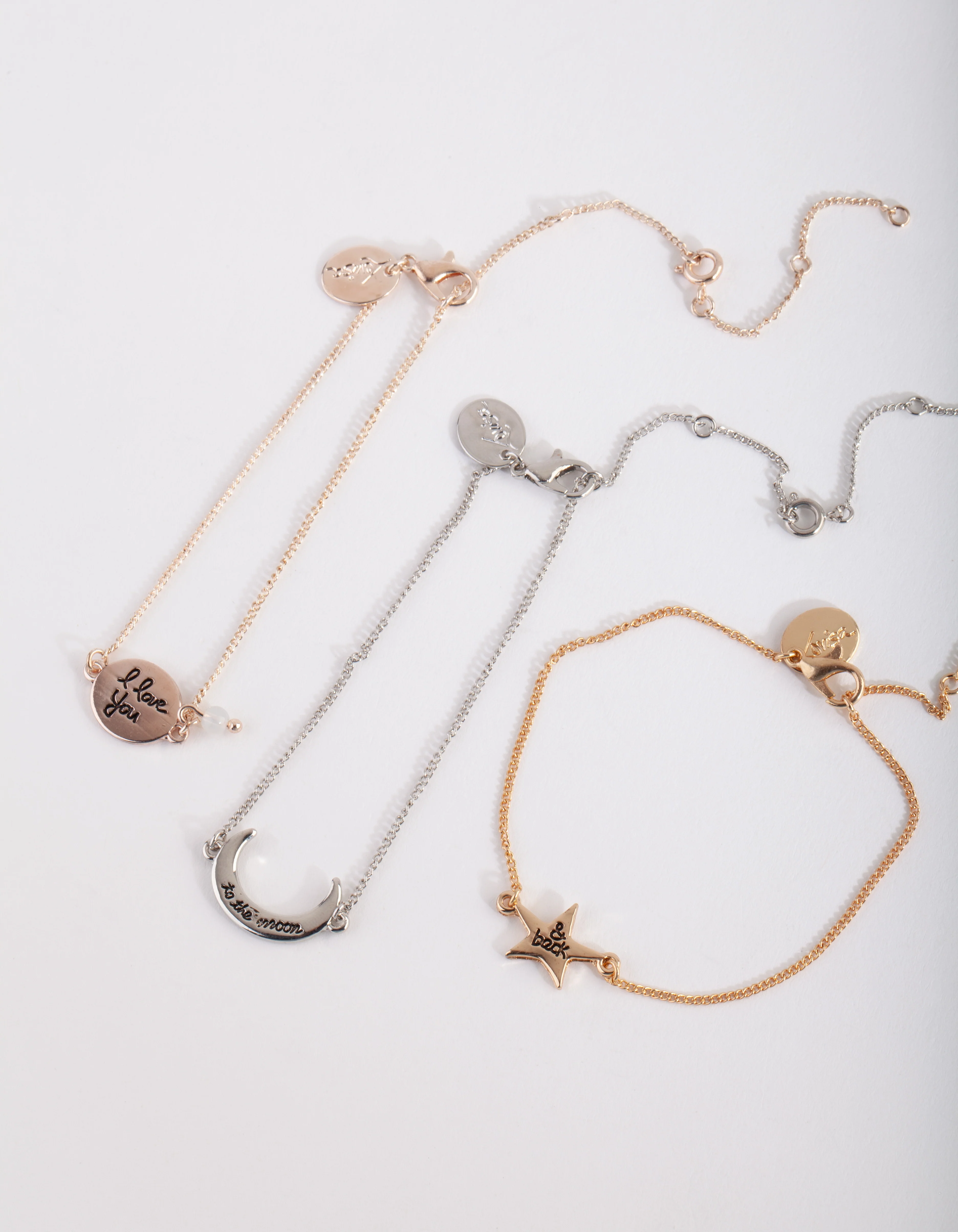Mixed Metal Moon & Back Bracelet & Anklet Pack - Image 2