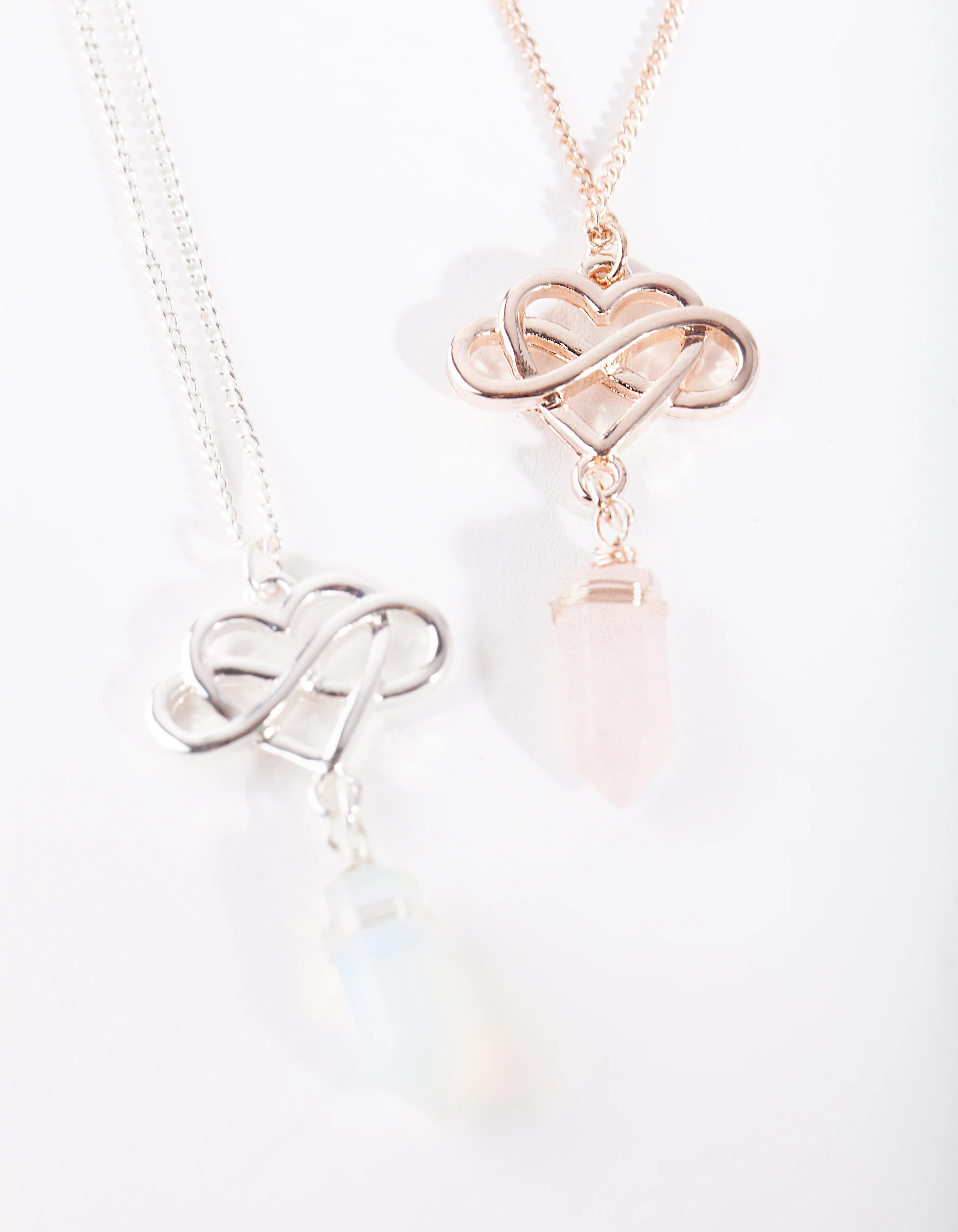 Mixed Metal Infinite Love Semi Precious Necklace Set - Image 2
