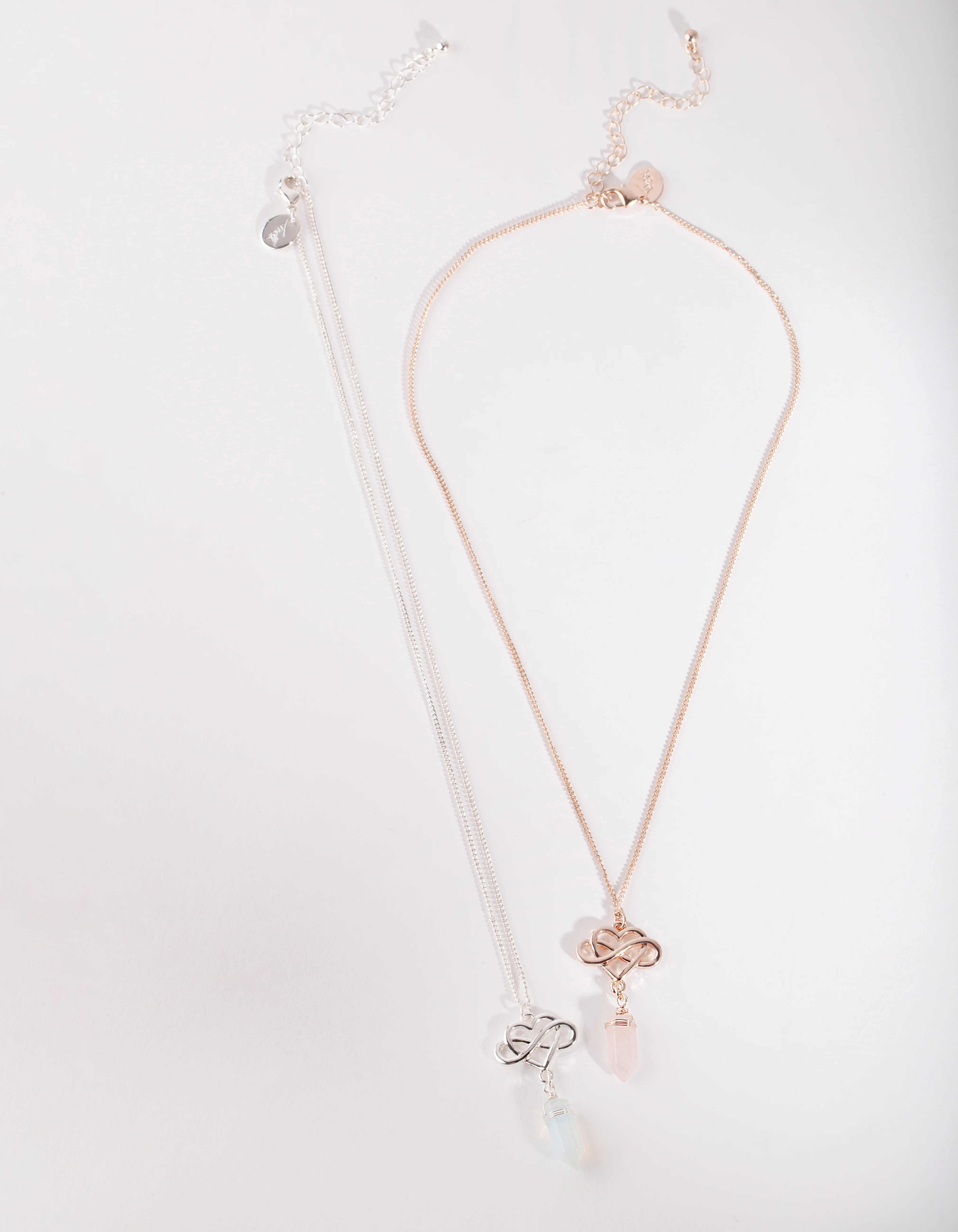 Mixed Metal Infinite Love Semi Precious Necklace Set - Image 3