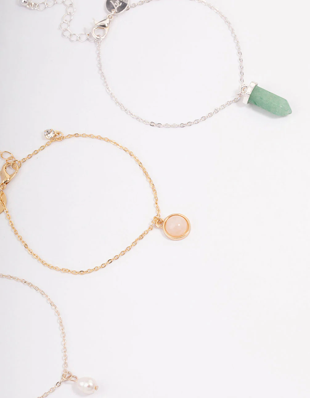 Mixed Metal Round & Shard Freshwater Pearl Bracelet 3-Pack - Image 3