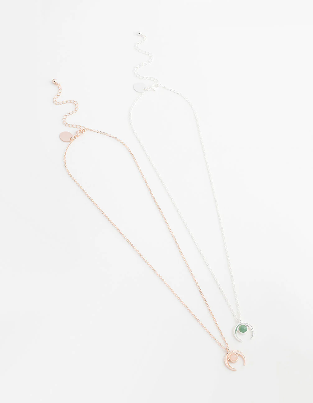 Mixed Metal Semi-Precious Crescent Necklace Pack - Image 3