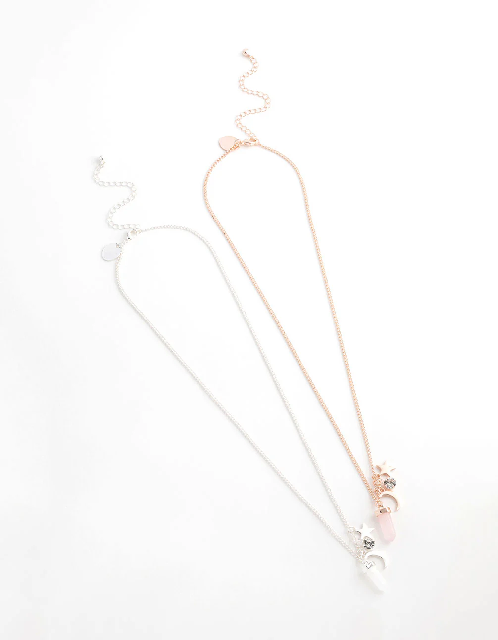 Mixed Metal Semi-Precious Charm Shard Necklace Pack - Image 3