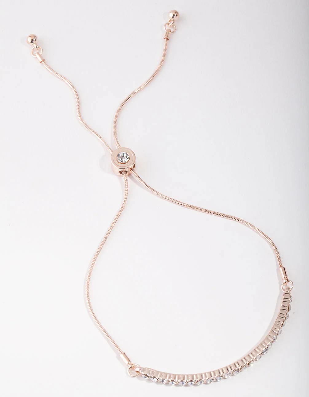 Rose Gold Hard Diamante Toggle Bracelet - Image 2