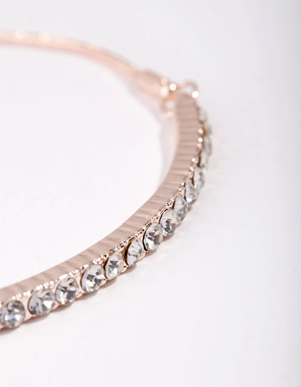 Rose Gold Hard Diamante Toggle Bracelet - Image 3