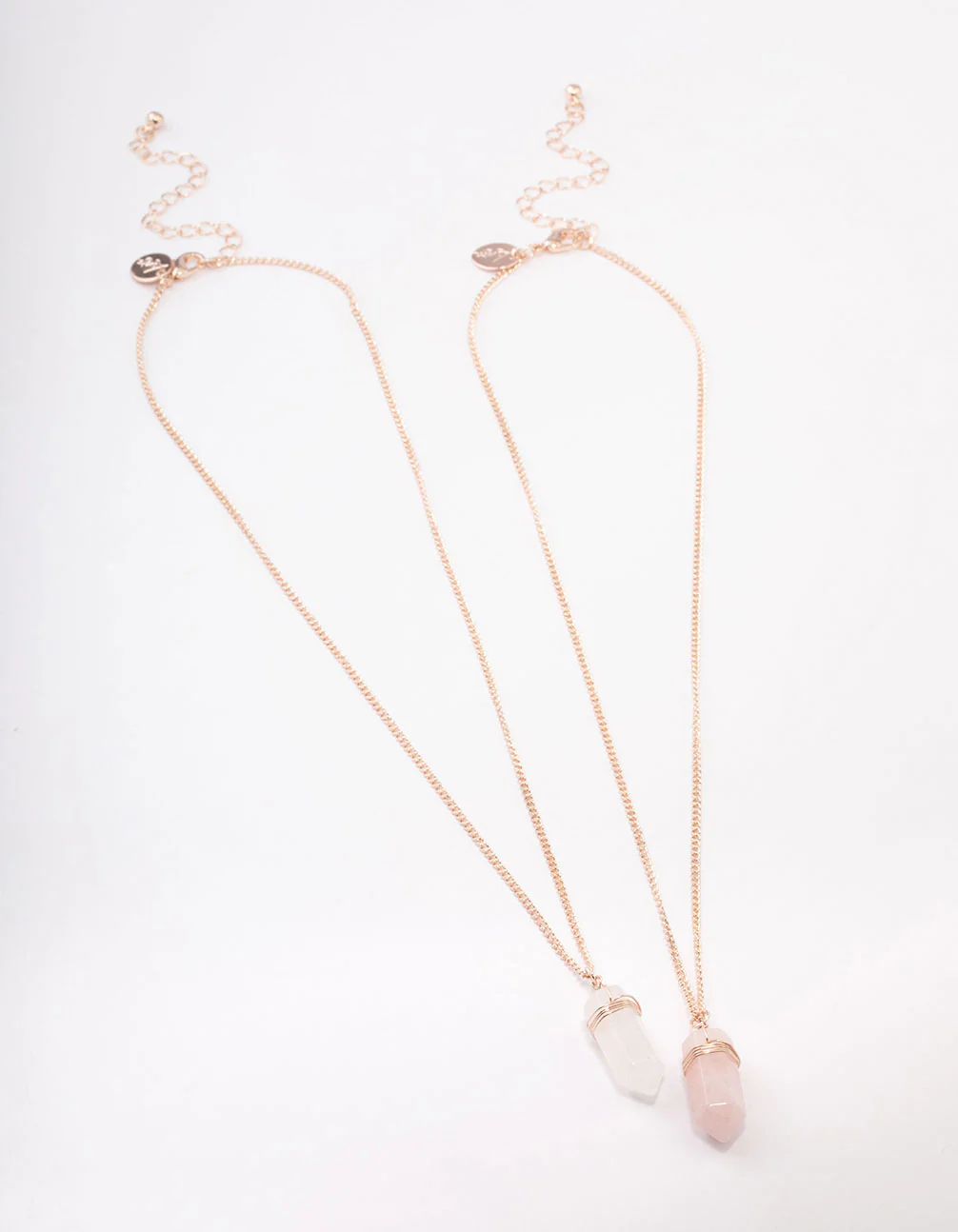 Rose Gold Mixed Semi-Precious Wrapped Shard Necklace Pack - Image 3