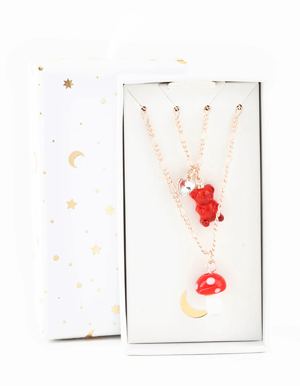 Rose Gold Teddy & Mushroom Necklace Pack - Image 2