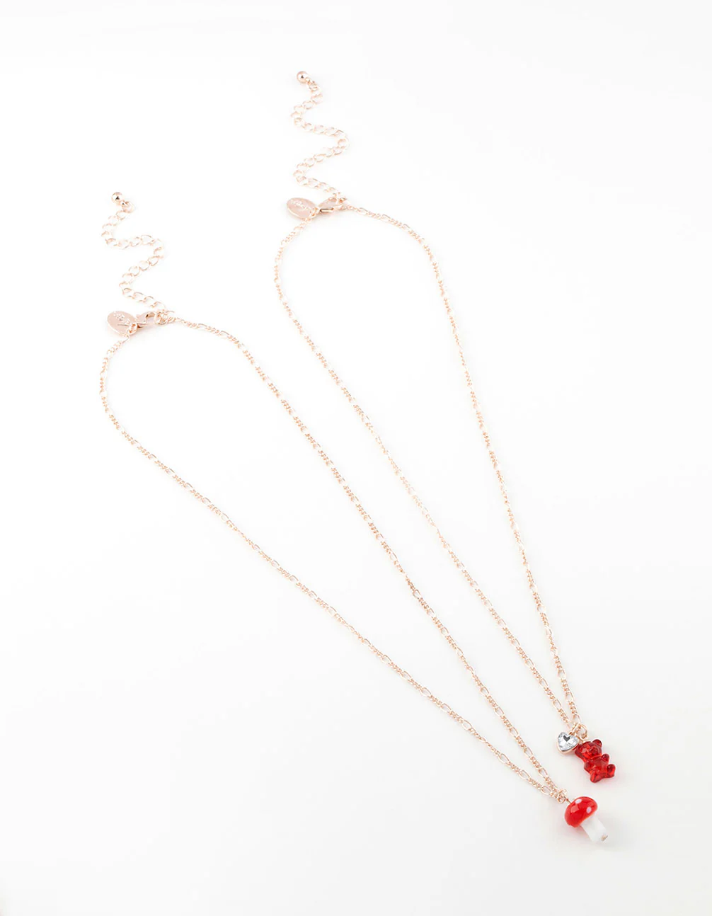 Rose Gold Teddy & Mushroom Necklace Pack - Image 3