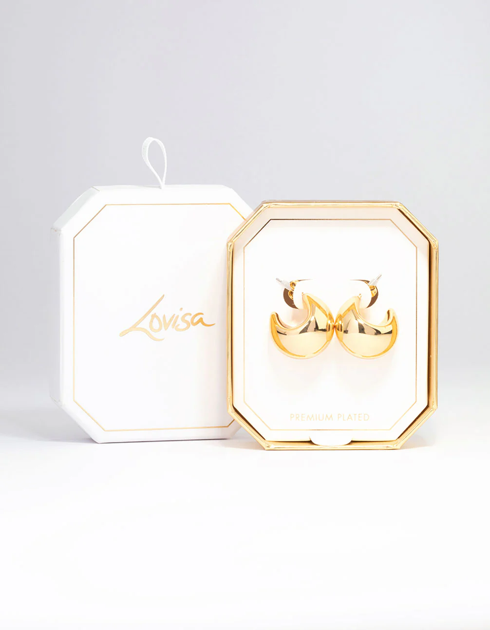 Gold Plated Bold Hoop Earrings - Image 2