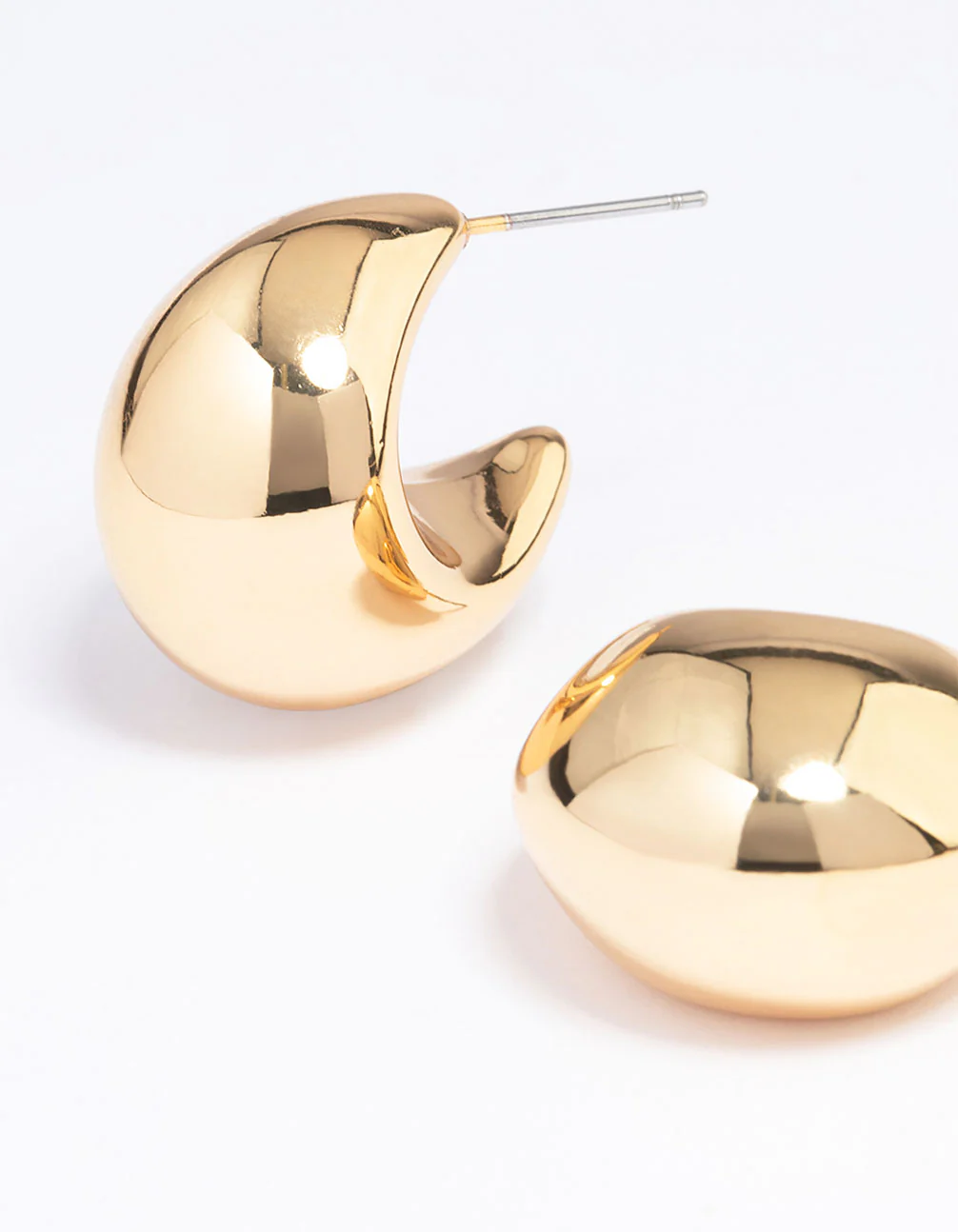 Gold Plated Bold Hoop Earrings - Image 3