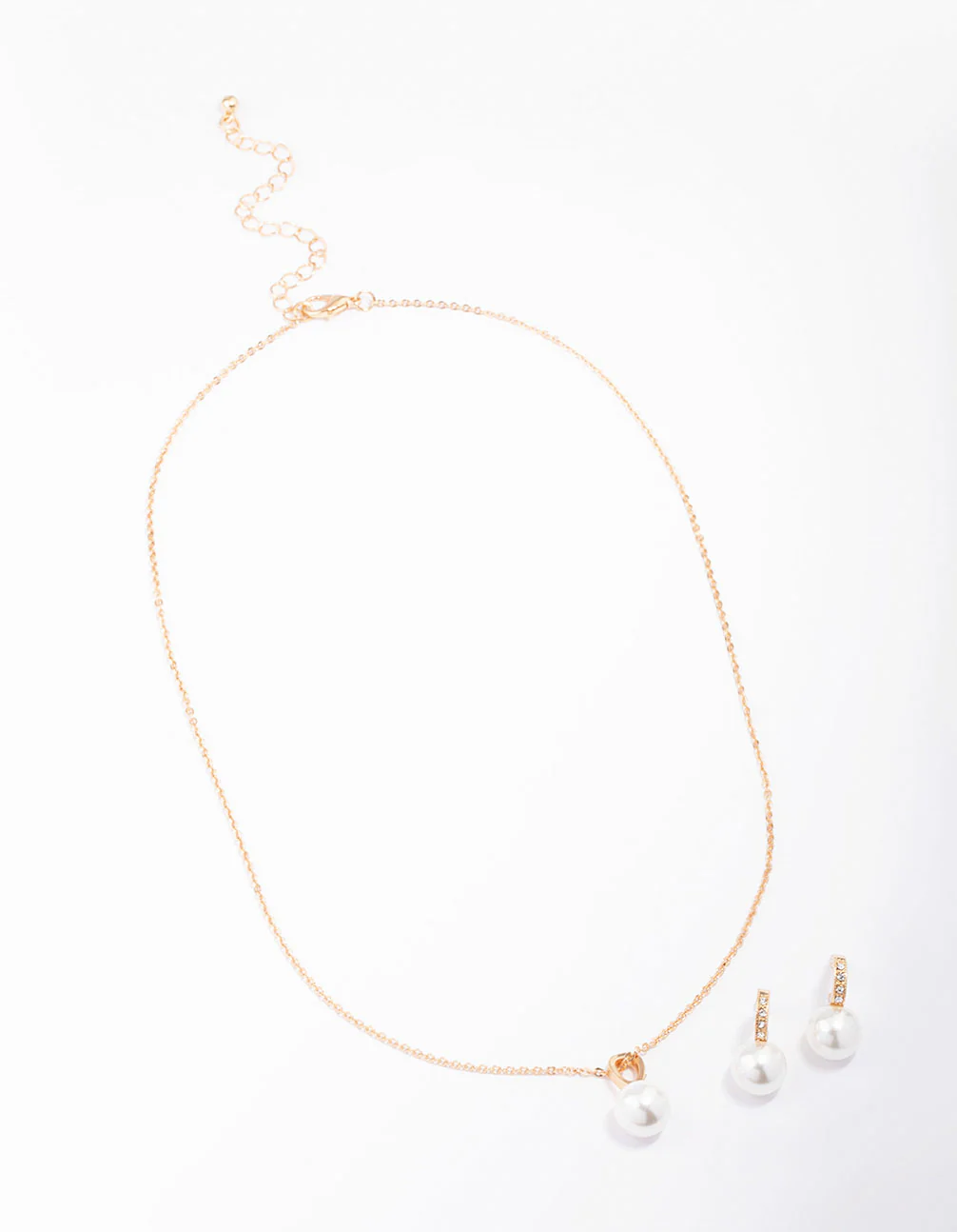 Gold Diamante Pearl Jewellery Set - Image 3