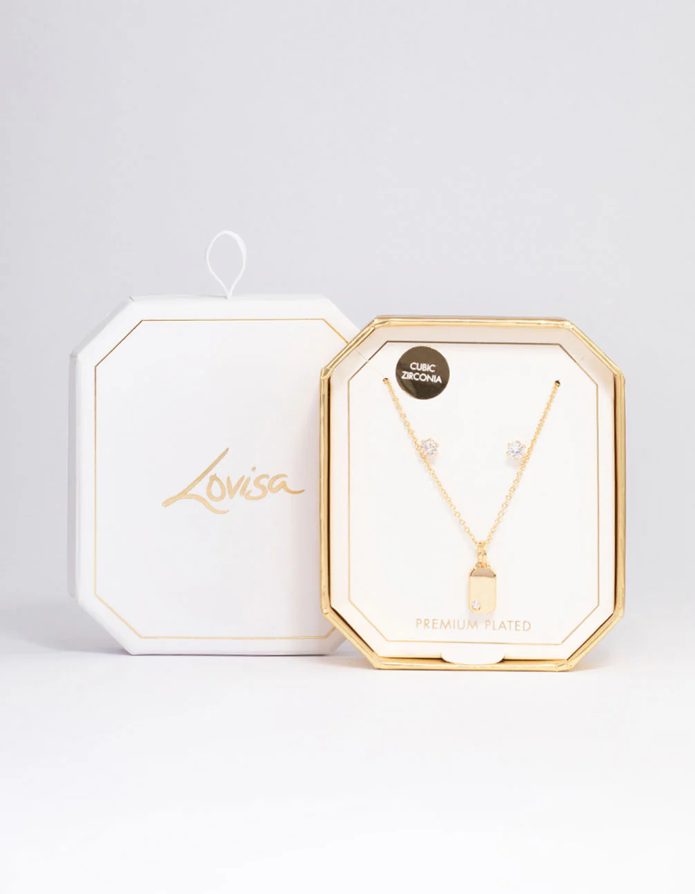 Gold Plated Fine Pendant Necklace & Earrings Set - Image 2