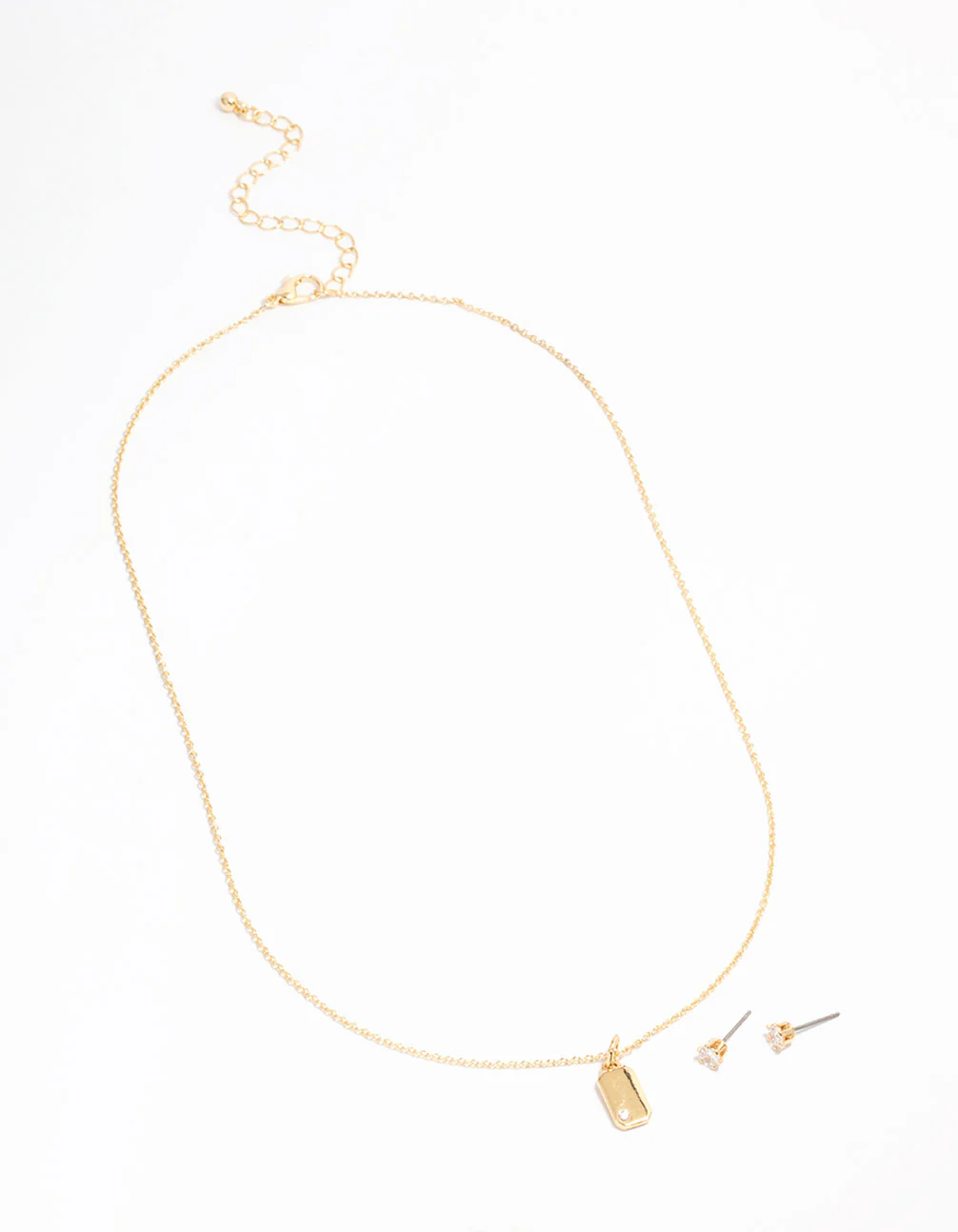 Gold Plated Fine Pendant Necklace & Earrings Set - Image 3