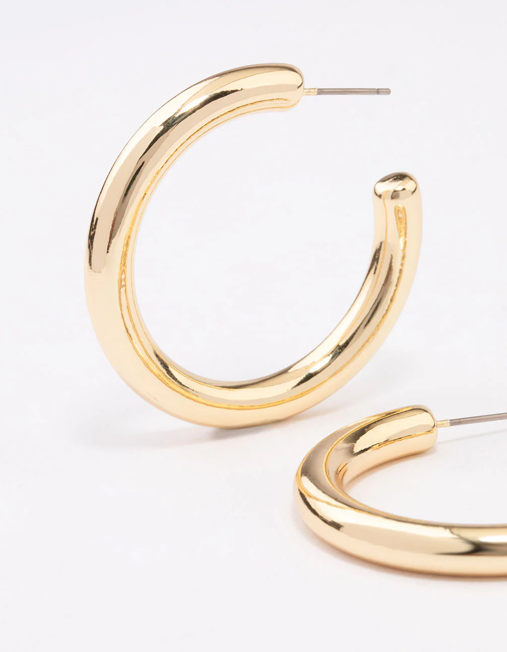 Gold Plated Large Hoop Earrings - Image 2