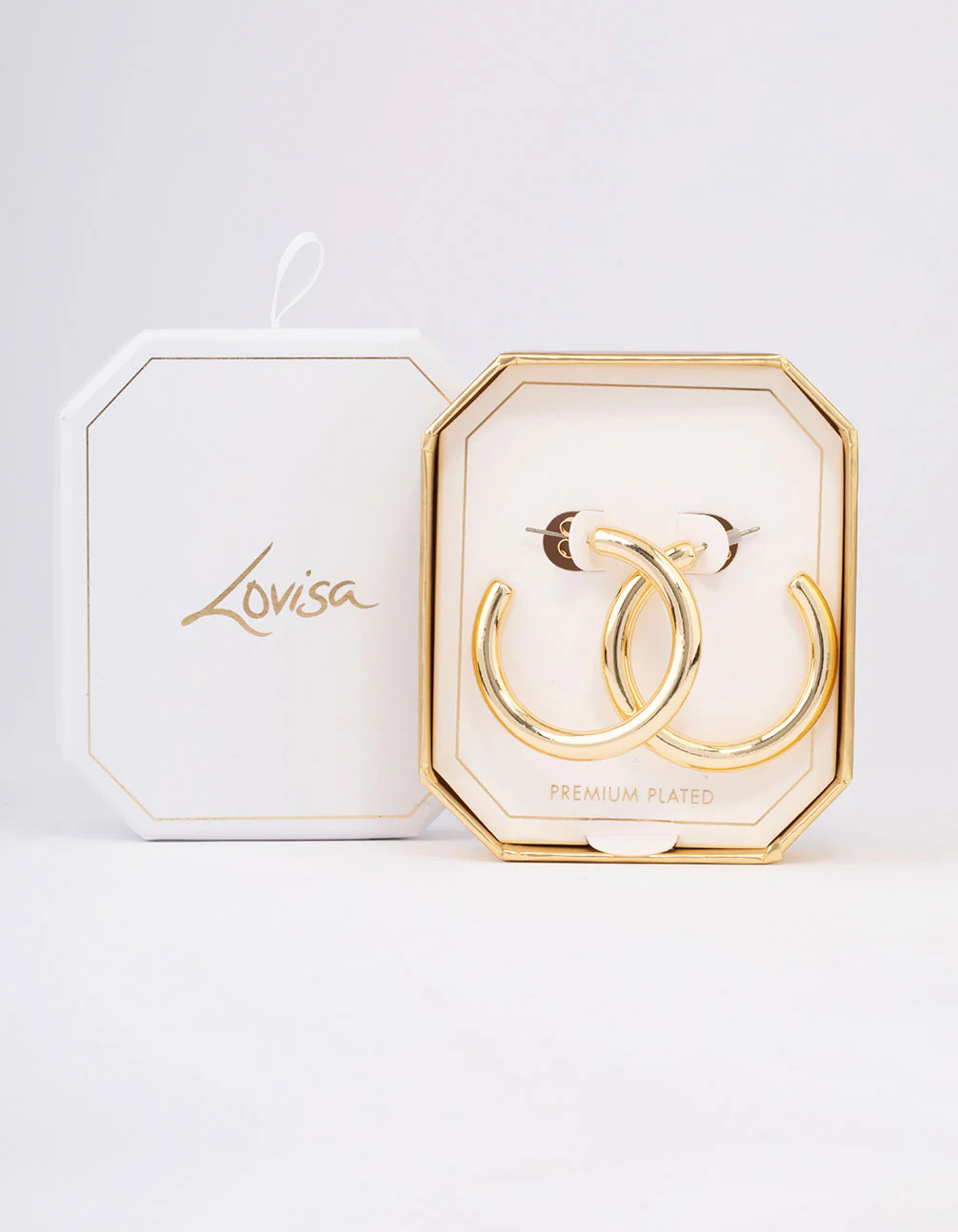 Gold Plated Large Hoop Earrings - Image 3