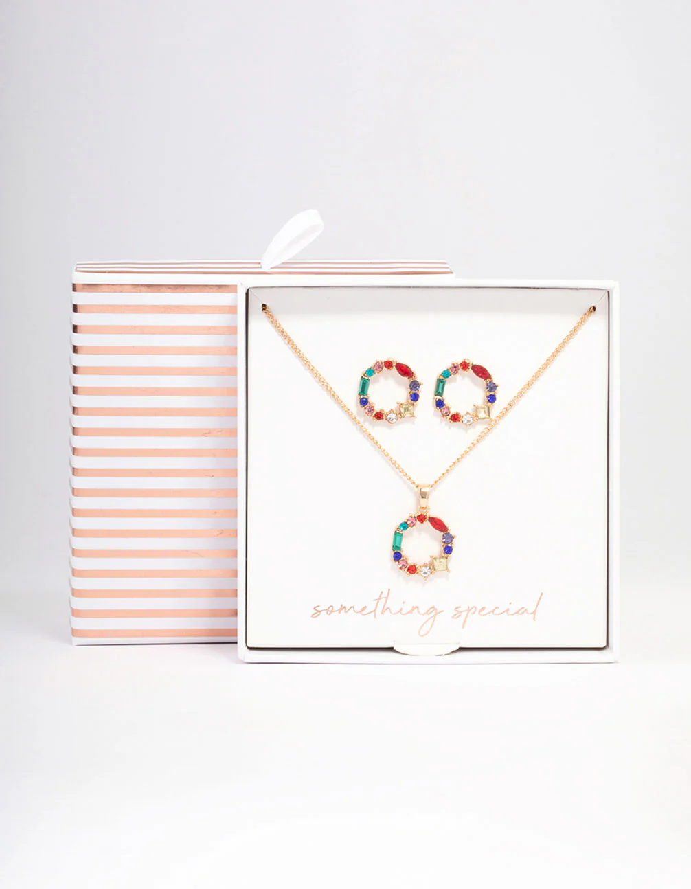 Gold Rainbow Stone Wreath Jewellery Set - Image 2