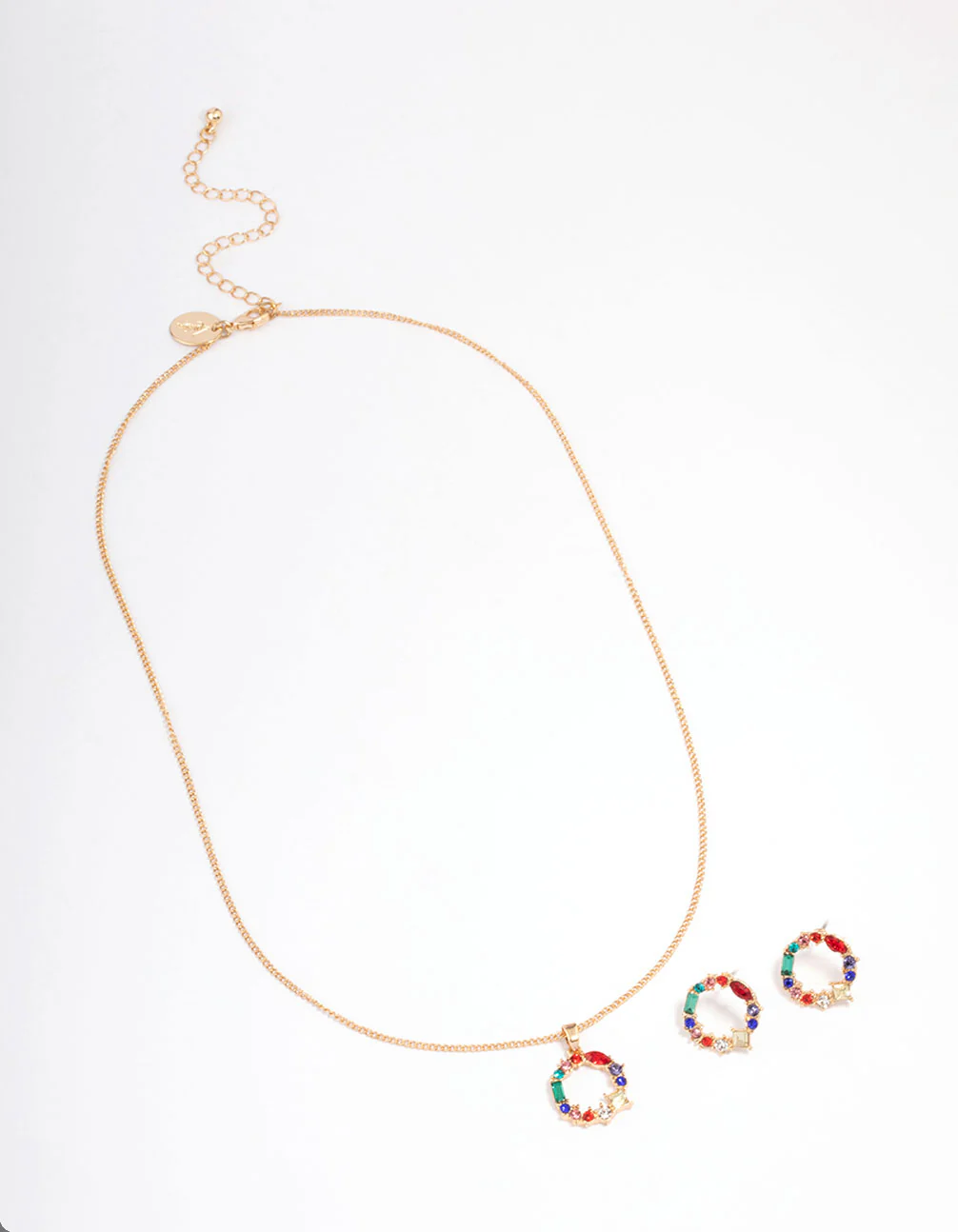 Gold Rainbow Stone Wreath Jewellery Set - Image 3