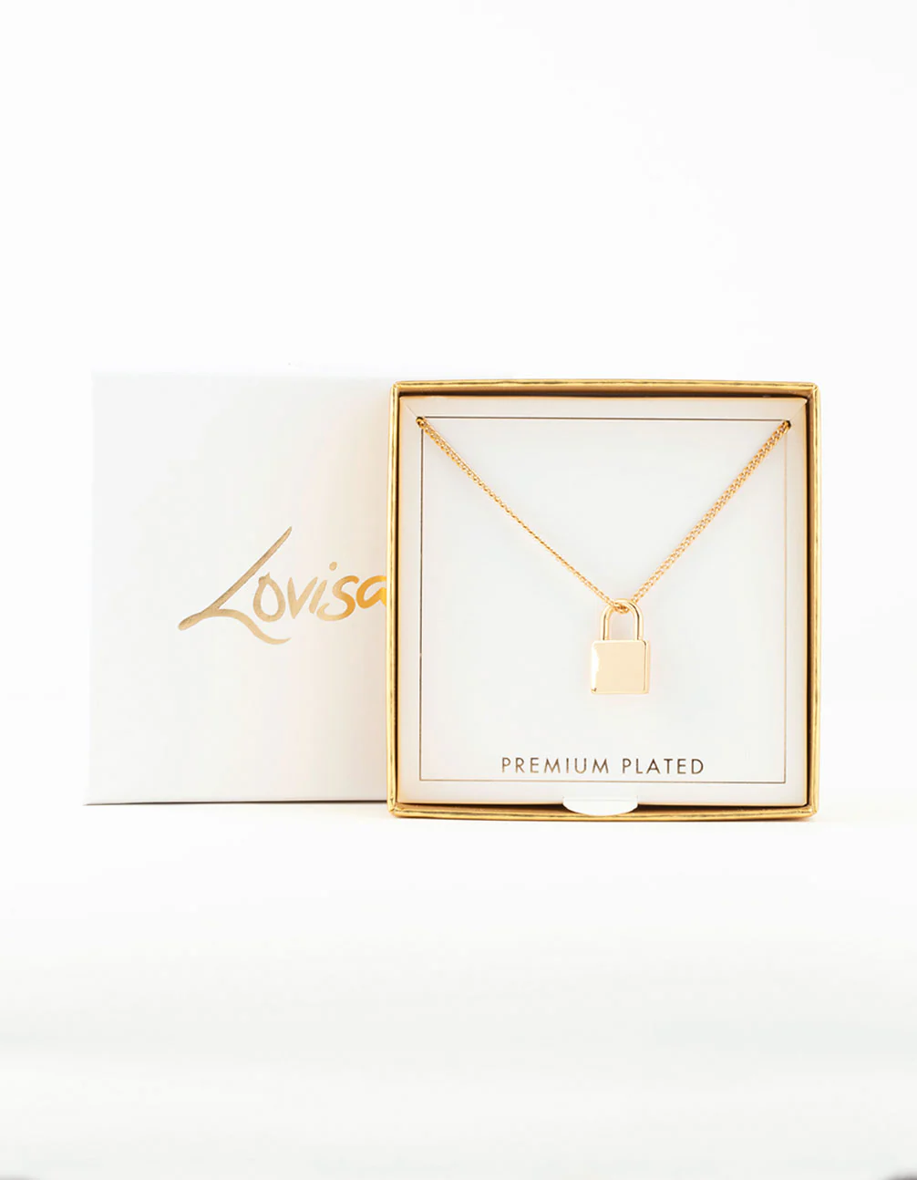 Gold Plated Padlock Short Necklace - Image 2