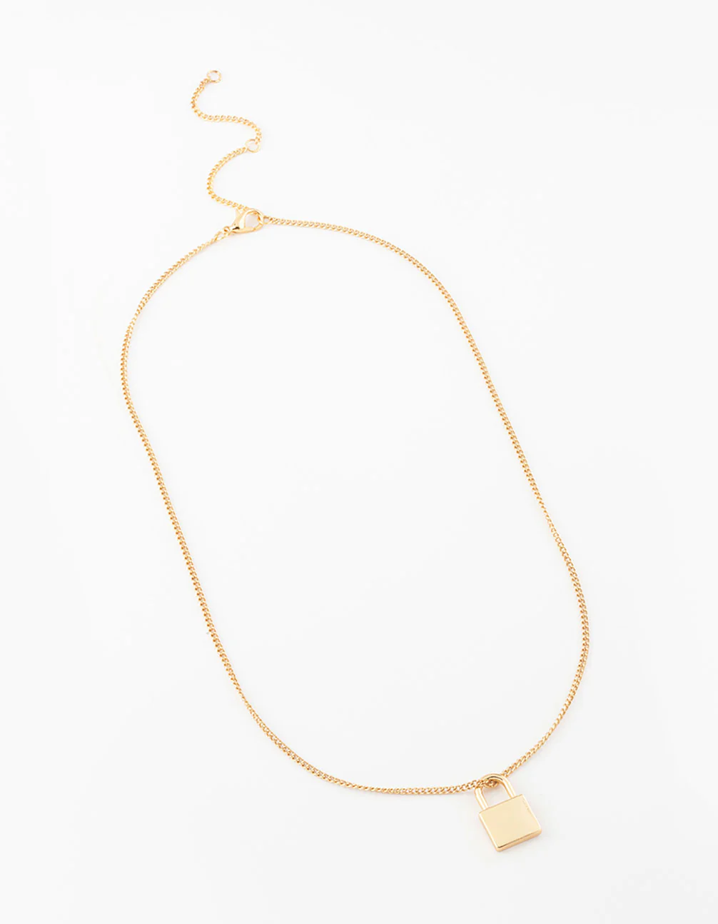 Gold Plated Padlock Short Necklace - Image 3