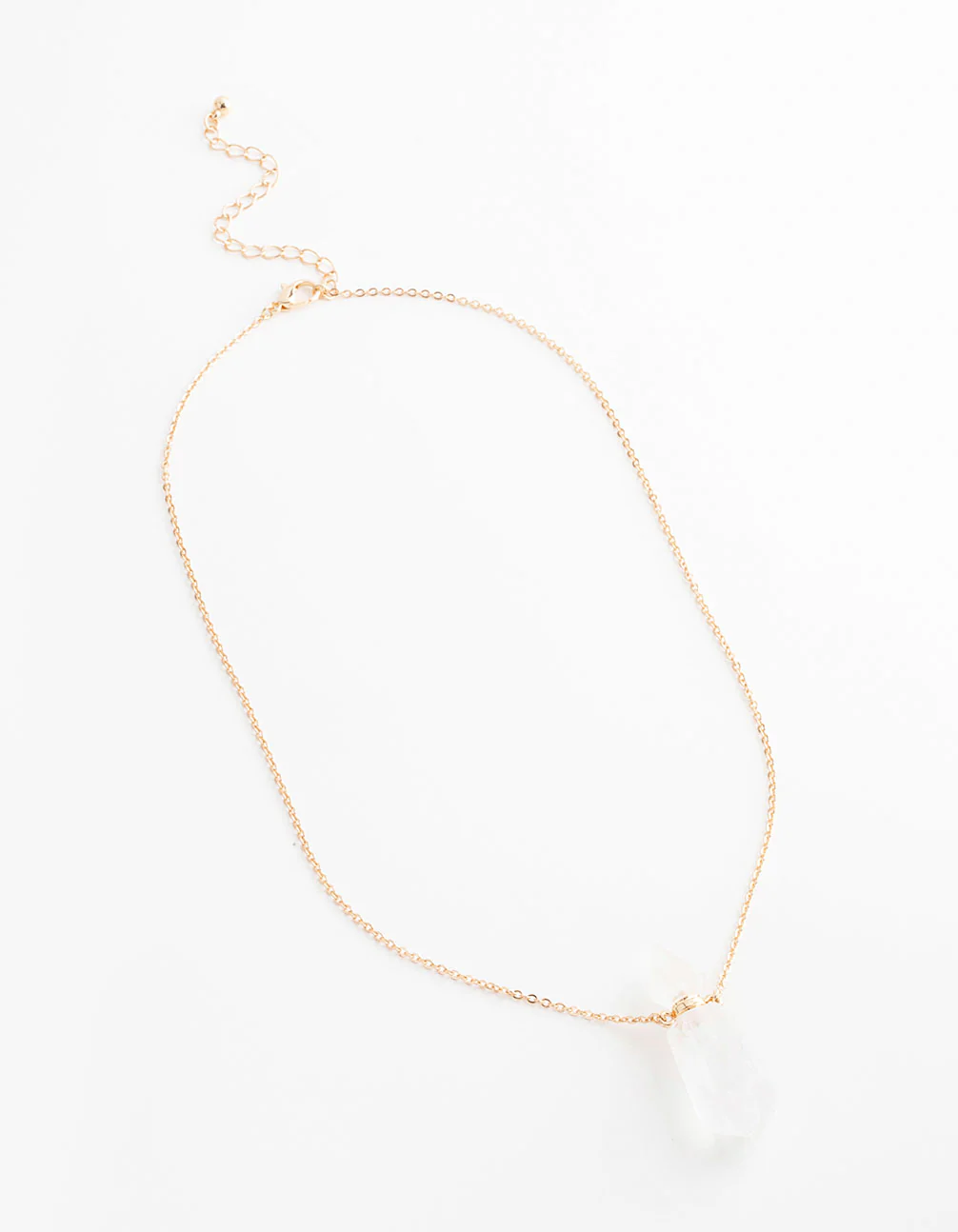 Gold Clear Quartz Semi-Precious Bottle Necklace - Image 3