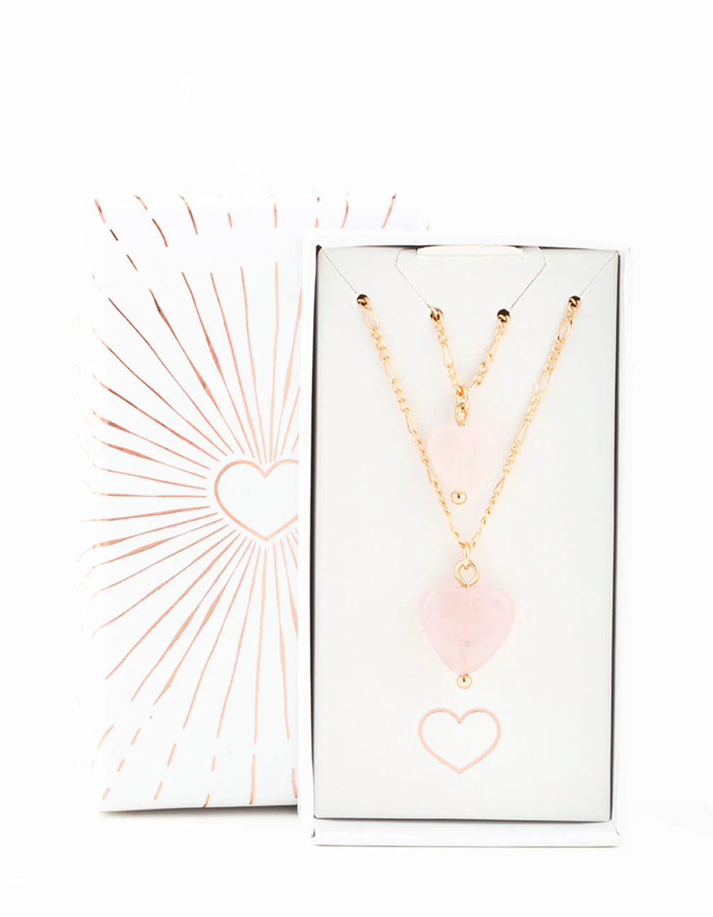 Gold Semi-Precious Mini Heart Necklace Pack - Image 2
