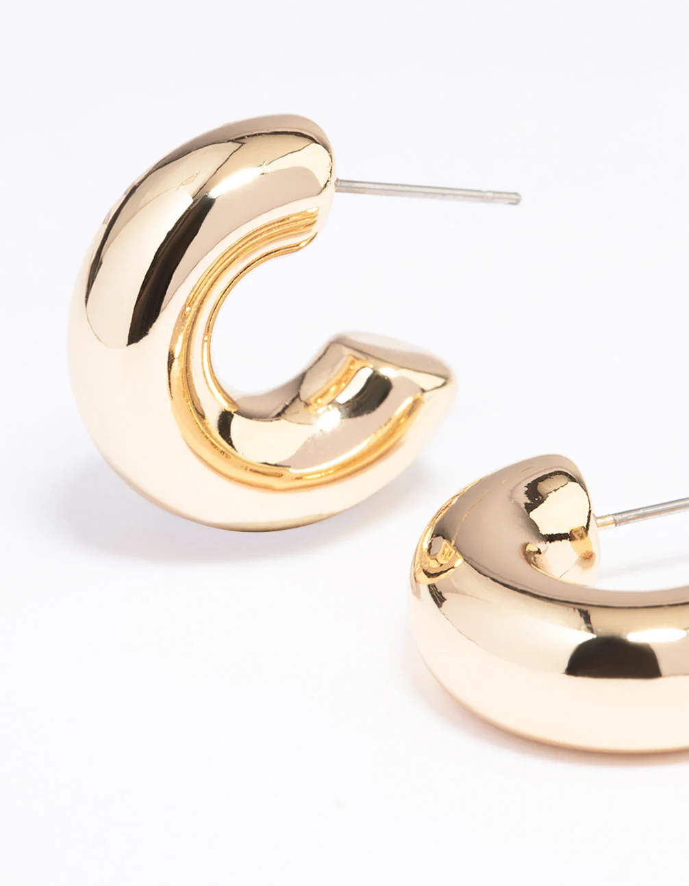Gold Plated Small Hoop Earrings - Image 3