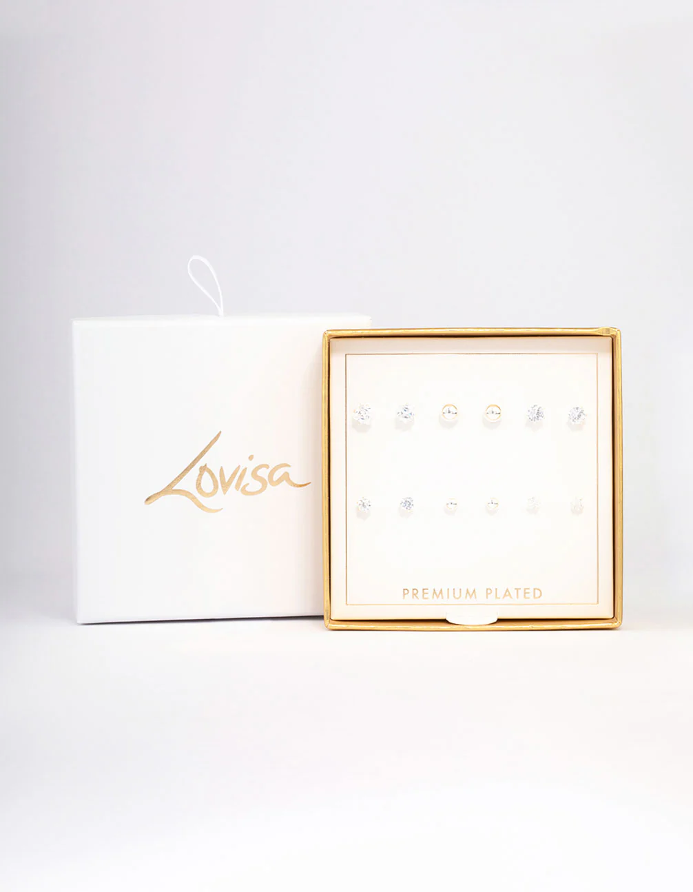 Silver Plated Cubic Zirconia & Ball Stud Earring 6-Pack - Image 2
