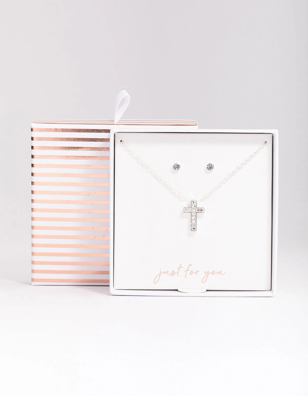 Silver Diamante Cross Jewellery Set - Image 2