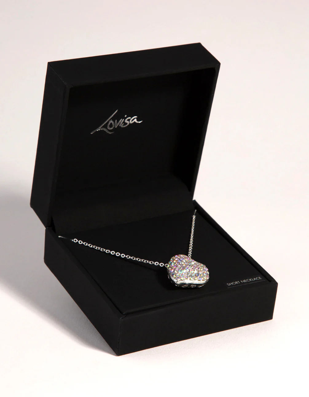 Silver Pave Heart Locket Necklace - Image 4