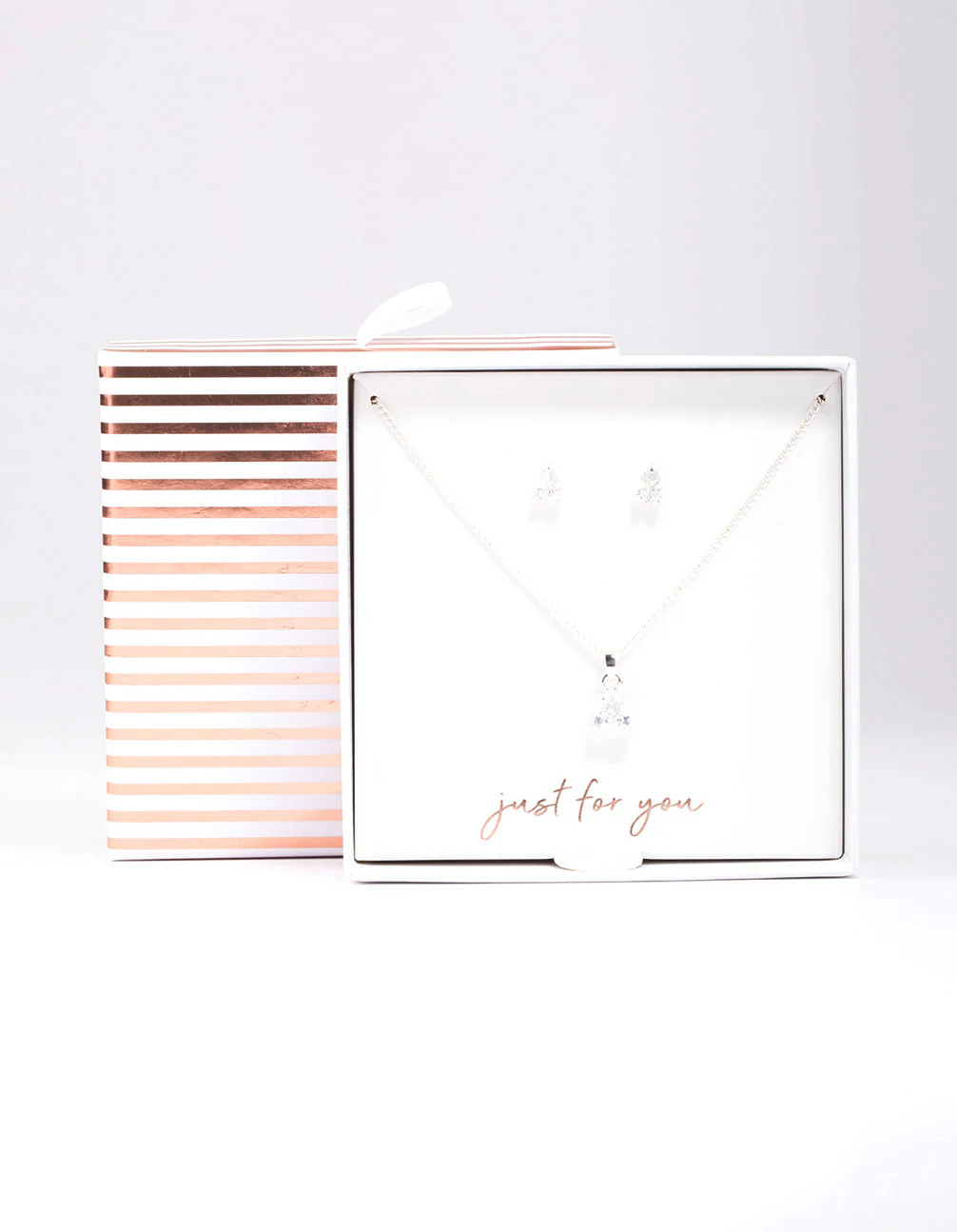 Silver Pear Solitaire Jewellery Set - Image 2