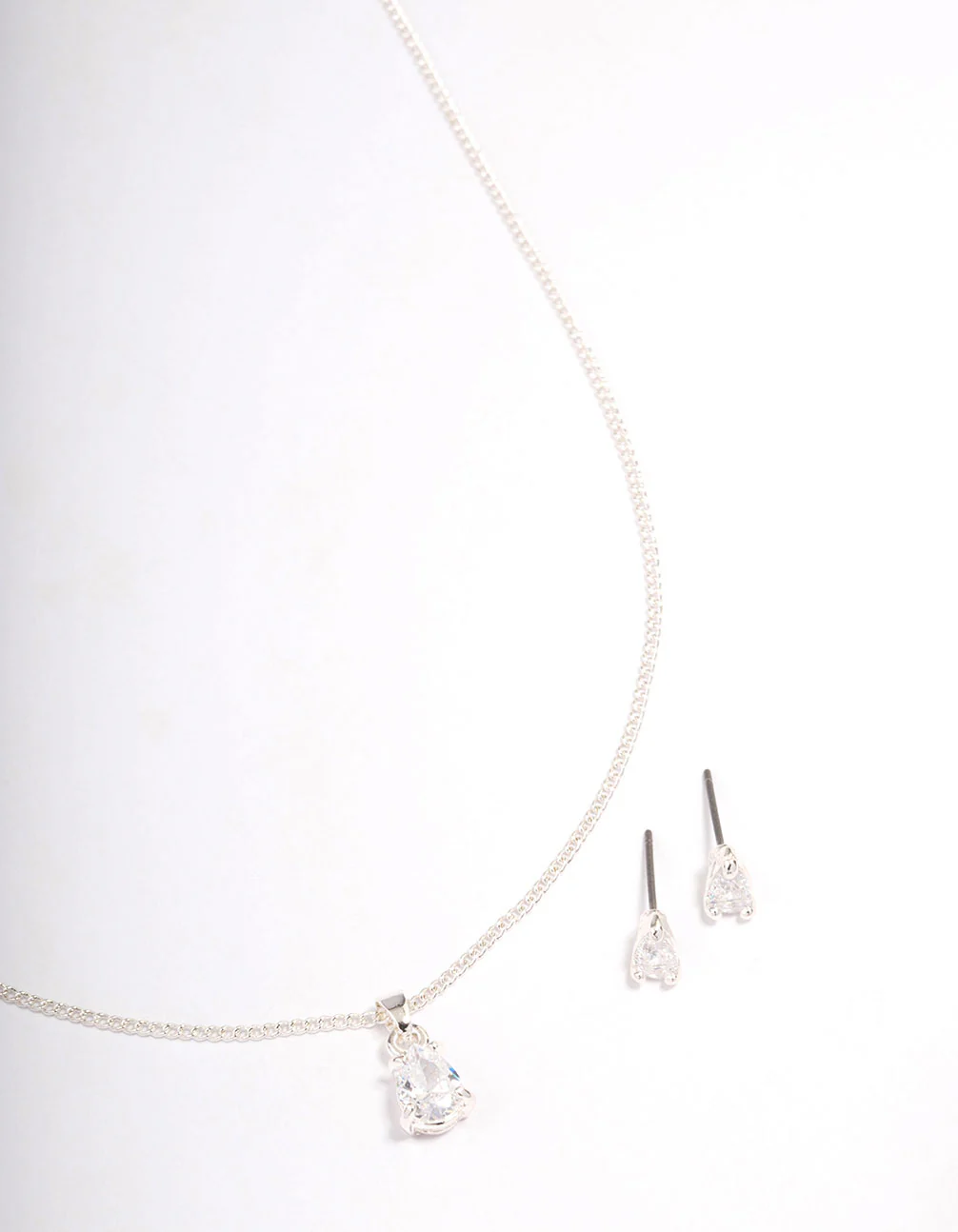 Silver Pear Solitaire Jewellery Set - Image 3